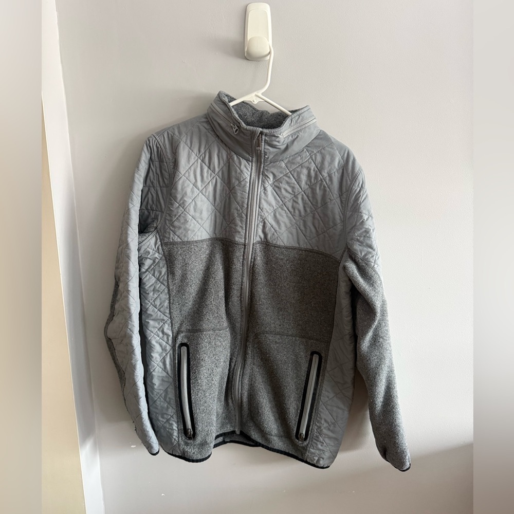 Burton DryRide Quilted Fleece Jacket Men’s Large Gray Full Zip